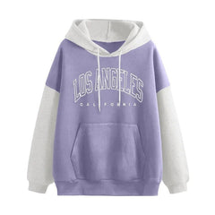Damen Brief Sweatshirt mit langen Ärmeln Hoodie in Purple