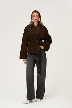 Caza | Kurzer Trenchcoat in Dunkelbraun