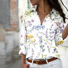 Pearl - Lässige Damen Bluse mit Muster in Weiß