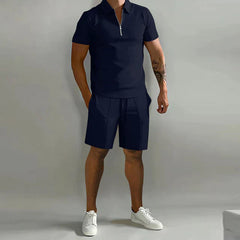 Magnus | Herren Polo Shorts Set in Dunkelblau