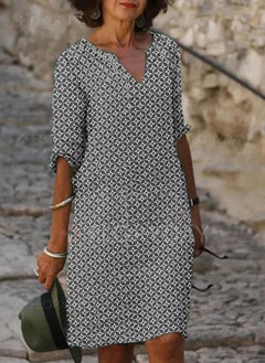 Brylee - Elegantes Midi‑Kleid für Damen in Grau