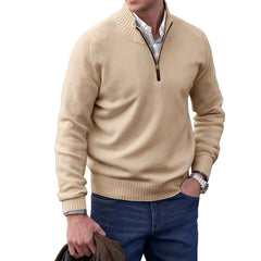 Gabriel - Komfortabler Herrenpullover mit Zipper in Khaki