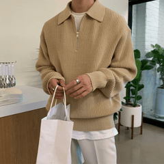 Half Zip Pullover für Herren in Beige