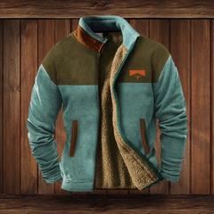 Alexander | Herren Winterjacke mit Sherpa Futter in Blau