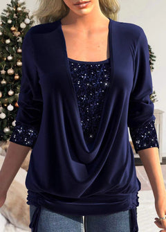 Edith - Glitzertop in Blau