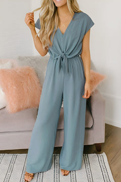 Dixie - Robuster, geradliniger Jumpsuit in Hellblau