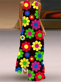 Grace - Kleid mit floralem Muster und Ausschnitt mit Kerbe in Blumen
