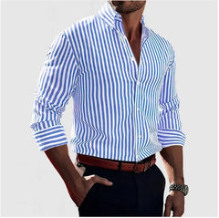 Elegant Striped Shirt in Light Blue