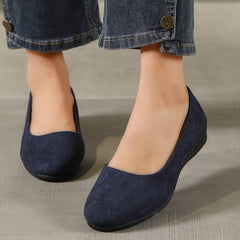 Melina® | Solide Slipper mit flacher Sohle in Meeresblau