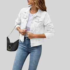 Lea | Damen Lässiger Herbst Mantel in Weiß