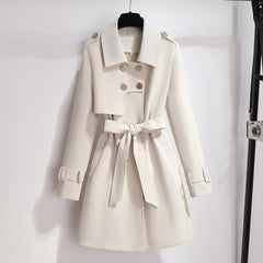 Damen Elegante Trenchcoat | Weiß in Weiß