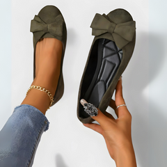 Bequeme flache Schuhe für Damen | Sommer in Dunkelgrün