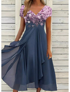 Bequemes geblümtes Sommerkleid - Liselotte in Lila