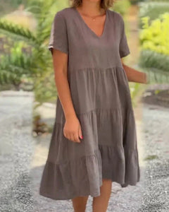 Bequemes Midikleid für den Sommer  - Benedikta in Braun