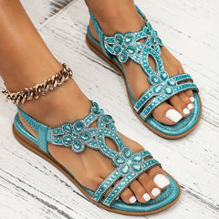 Boho-inspirierte Damen-Sandalen für den Sommer - Mariska in Himmelblau