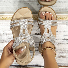 Boho-inspirierte Damen-Sandalen für den Sommer - Mariska in Khaki
