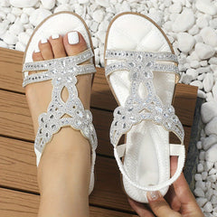 Boho-inspirierte Damen-Sandalen für den Sommer - Mariska in Weiß