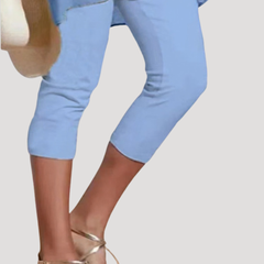 Brunhilde | Damen Capri Leggings 3/4 Länge in Blau