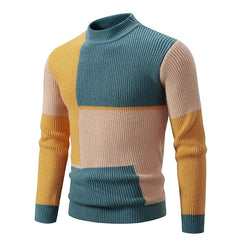 Bunter Rollkragenpulli - Benjamin in Gelb - Grün - Khaki