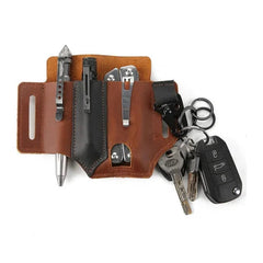 Taktische Multitool-Gürteltasche aus Leder in Brown / Leather