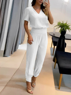 Monna - Lässiges und elegantes Set für Damen in Weiß