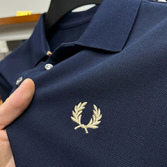 Calvin | Herren dehnbares elegantes Poloshirt in Marineblau