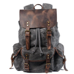Ringo - Outdoor- und Reise-Rucksack - Vintage-Schnallen-Stil in Hellgrau