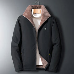 Lässige Herren-Fleecejacke - Titus in Schwarz