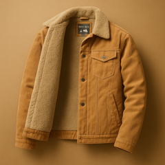 Corduroy Herrenjacke mit modernem Schnitt für Herren | Daan in Khaki