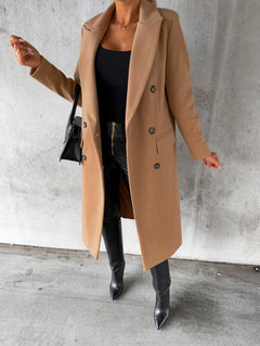 Victoria - Langer Damenmantel in Khaki