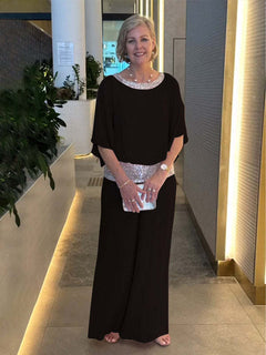 Mia | Farbiges elegantes zweiteiliges Set in schwarz