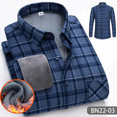 Flemming - Lässiges, dickes, warmes Herrenhemd für Herbst und Winter in Hellblau