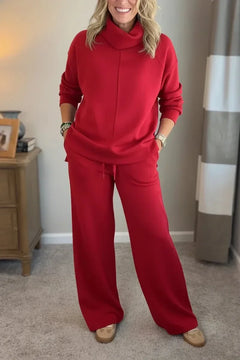Nora | Lounge-Set Damen zweiteilig elegant klassisch in Rot