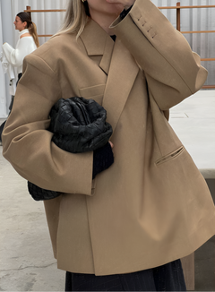 Damen Jacke mit Reverskragen und Einknopfverschluss in Braun