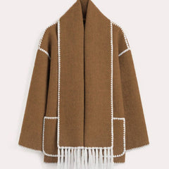 Damen-Woll-Cape-Jacke - Isolde in Braun