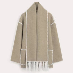 Damen-Woll-Cape-Jacke - Isolde in Grau