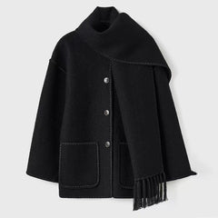 Damen-Woll-Cape-Jacke - Isolde in Schwarz