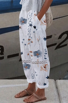 Airish - Casual Unique Printed Button Pocket Pants in Dunkelgrau