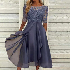 Margherita | Elegantes Spitzenkleid mit Bauchabdeckung in Lila