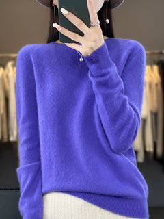 Anette | Warmer Kaschmir-Pullover für kalte Tage in Blau Violett