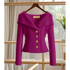Barbora | Mühelos schicker Frühling- und Herbst-Cardigan in Lila