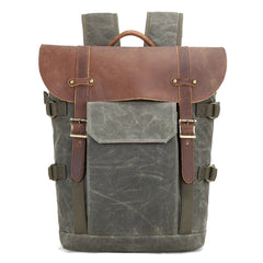 Huxley - Vintage-Kameratasche - Robustes Batik-Canvas in Dunkel Grau