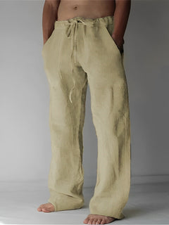 Garth - Leinen-Baggy-Hose für Herren in Khaki