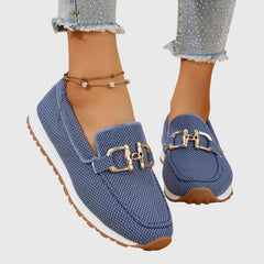 Heike | Damen Orthopädische Schnalle Slipper in Blau