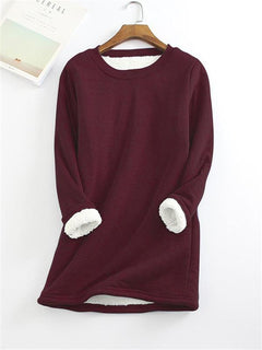 Astrid - Damen-Fleece-Pullover in Weinrot
