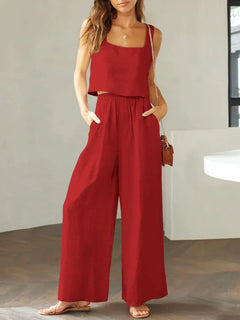 Scarlett | Set aus Top und Hose in Rot