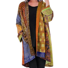 Elegante farbenfrohe lockere Strickjacke  - Anastasia in Gelb
