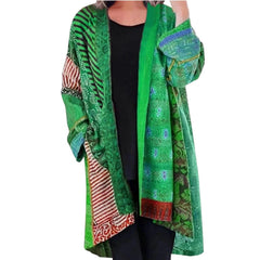Elegante farbenfrohe lockere Strickjacke  - Anastasia in Grün