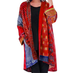 Elegante farbenfrohe lockere Strickjacke  - Anastasia in Rot