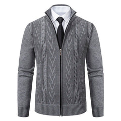 Elegante Strickjacke für Männer - Arwin in Hellgrau
